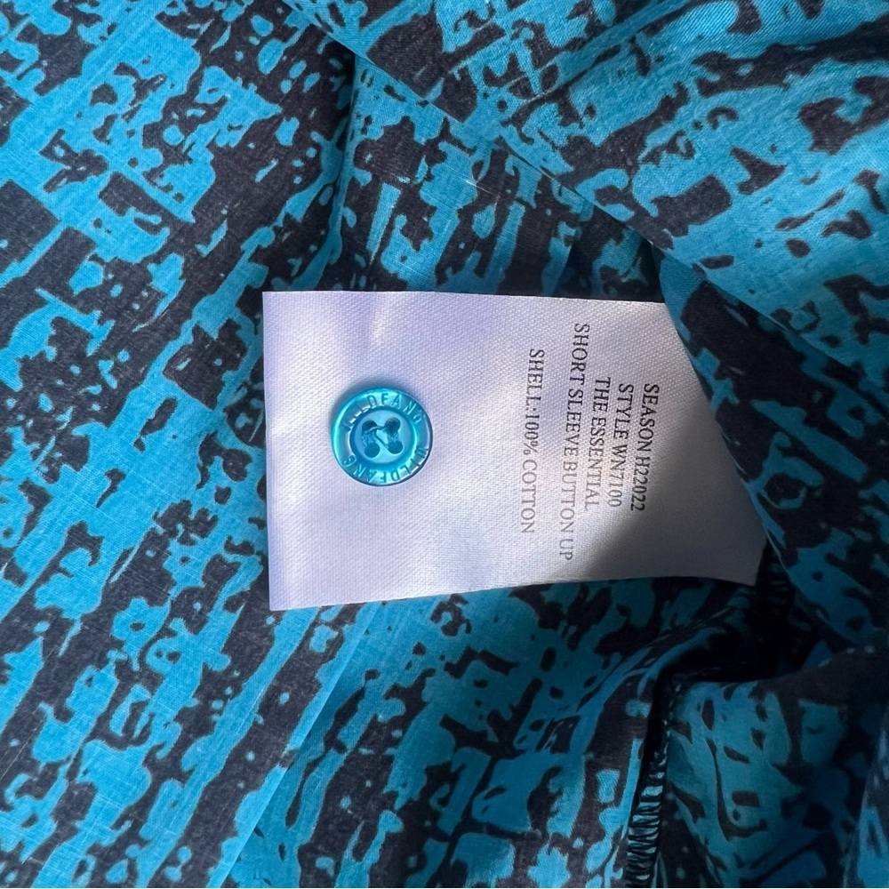 Wildfang The Essential Button Up Shirt Short Sleeves Weaves Blue XS - Picture 7 of 9